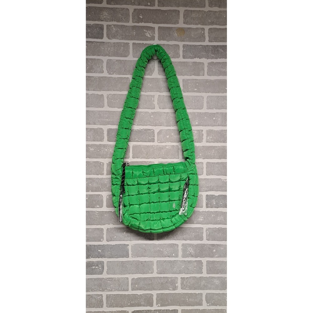 Free People Movement Quilted Carryall Green‎ Small Bag Puffer Crossbody Gorpcore